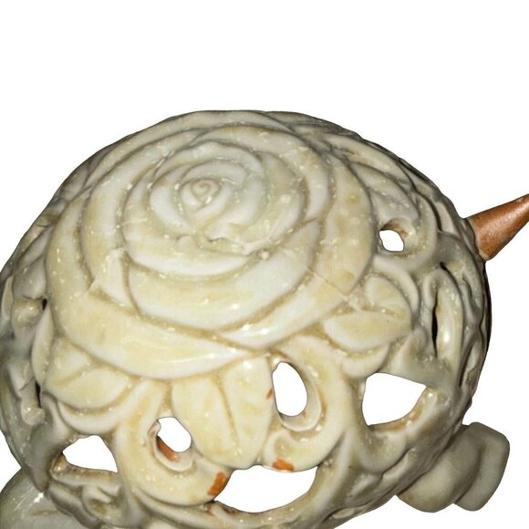 Vintage Decorative Turtle Lamp Glazed Ceramic with Perforations Swivel Head - Picture 6 of 11